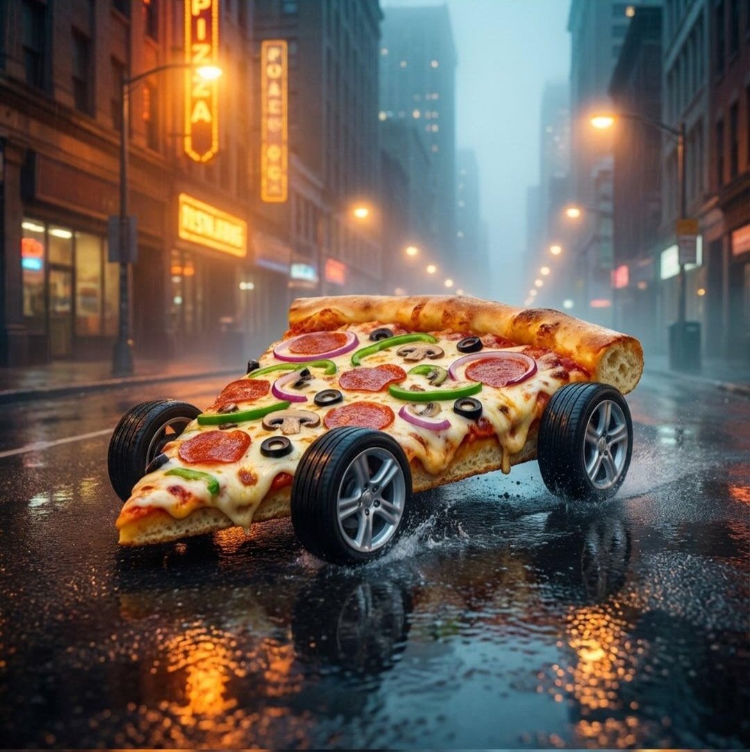 披萨公路海岸奇幻景观 AI image prompt example 2
