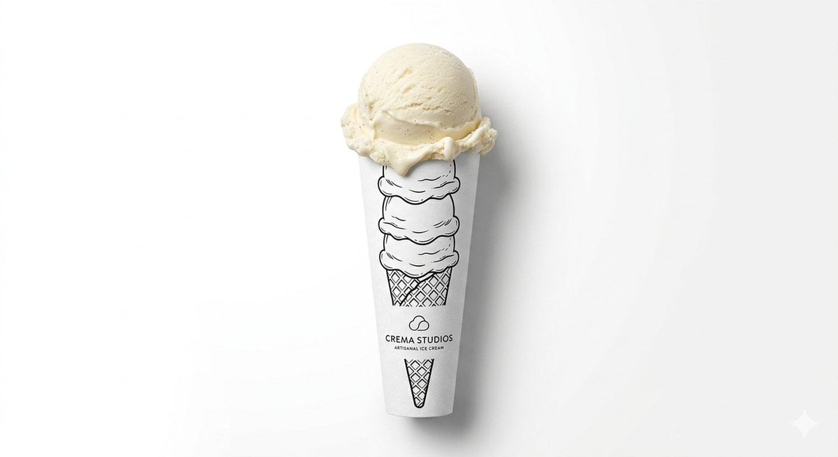 אוכל מהמציאות יוצא מפניות נייר - צילום מינימליסטי AI image prompt example 3