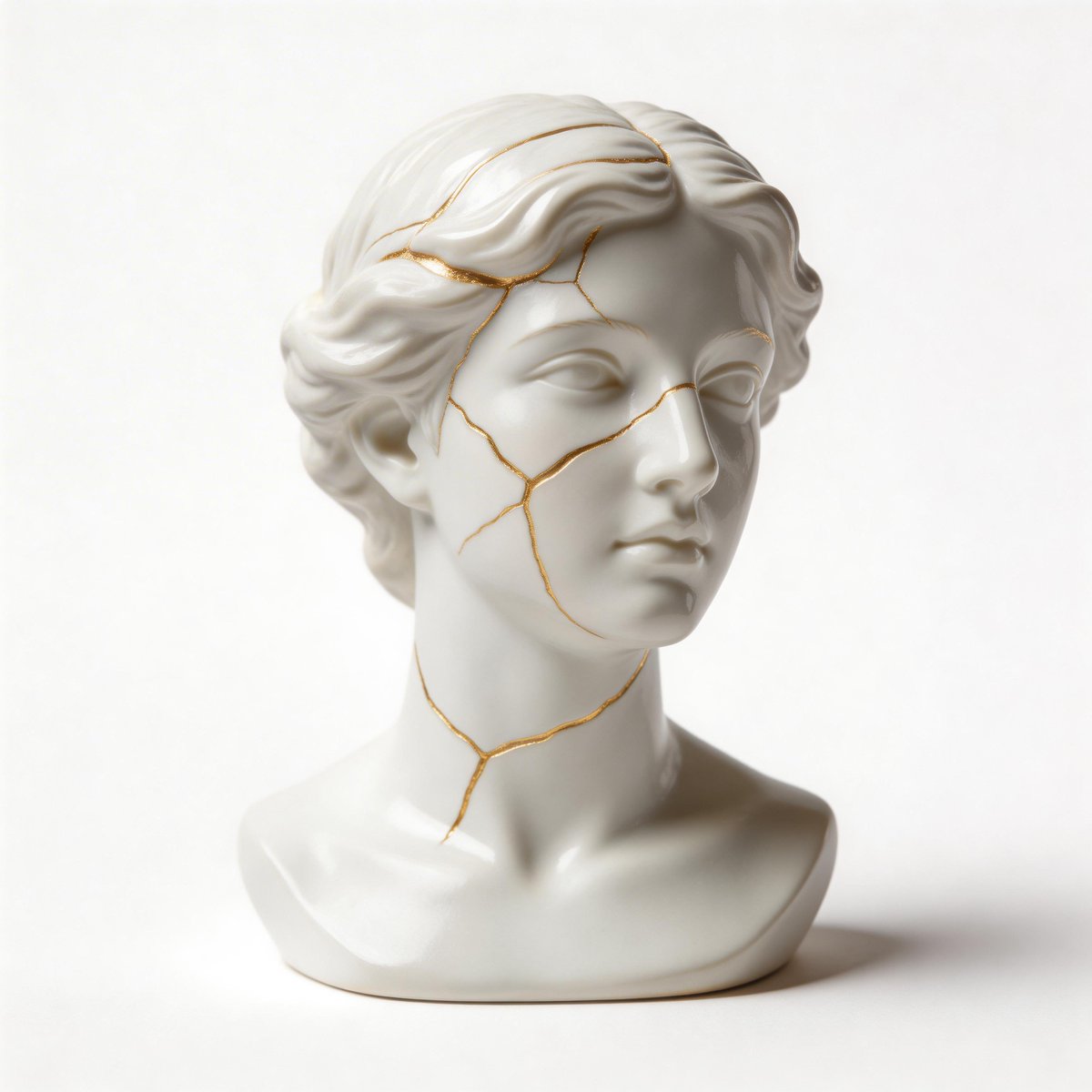 Seedream v5 Lite: Kintsugi 화이트 도자기 석류 영웅 샷 AI image prompt example 3