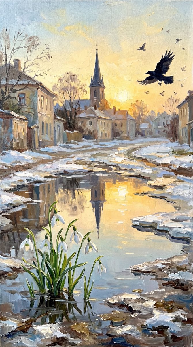金属拉链打开展现冬至春初雪景和粉色花海的超现实概念图 AI image prompt example