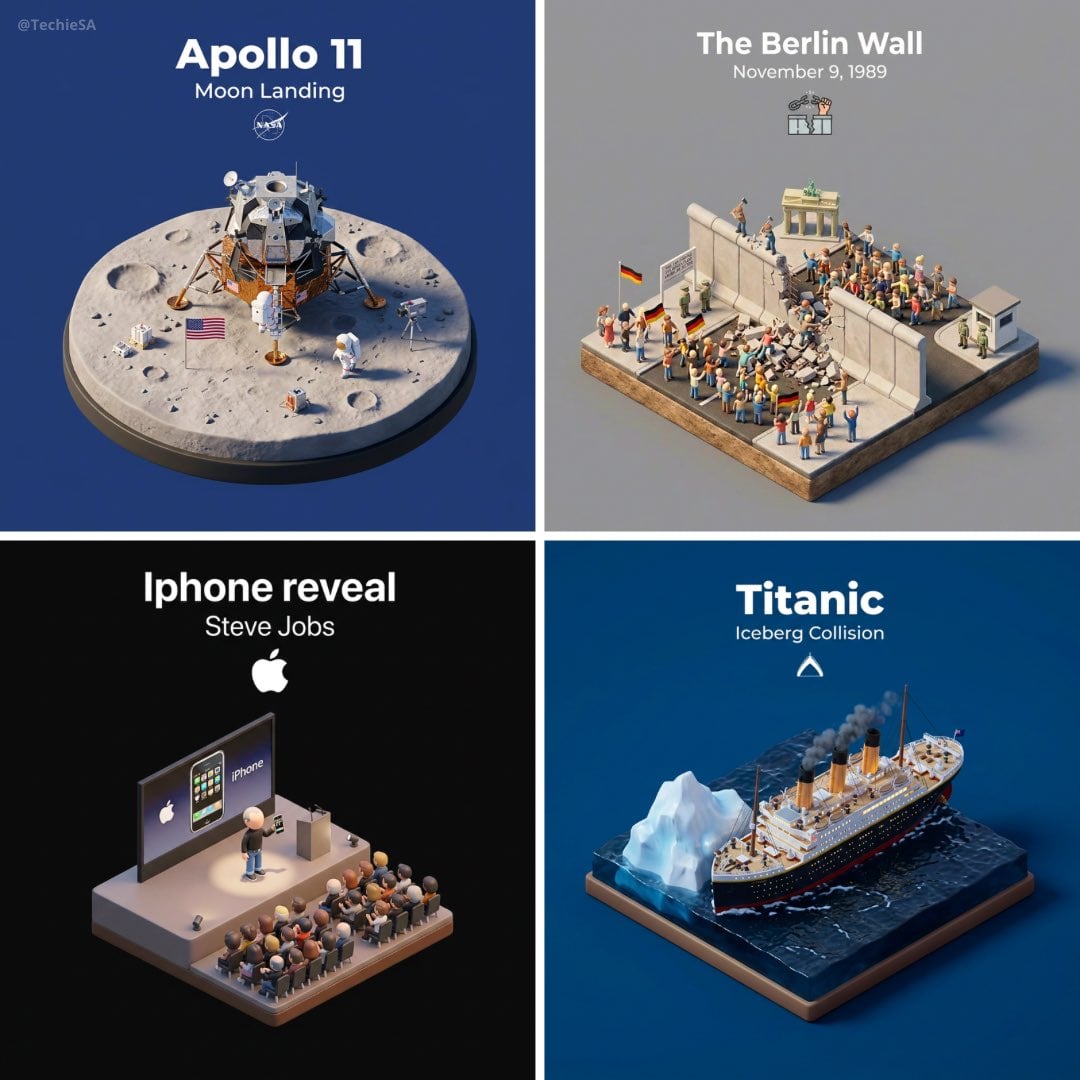 45도 아이소메트릭 미니어처 3D 일러스트 역사 이벤트 디오라마 AI image prompt example