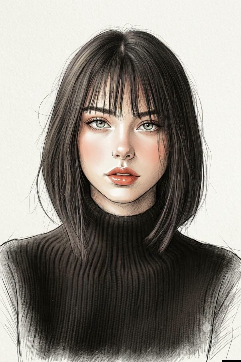 Ultra-premium Handcrafted Fashion Portrait Illustration Blending... AI image prompt example