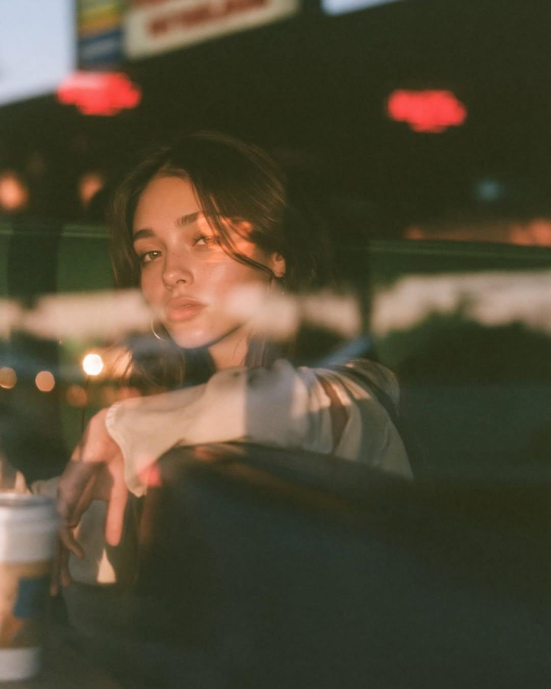 Ultra-cinematic Lifestyle Portrait Photographed Through CAF Window... AI image prompt example