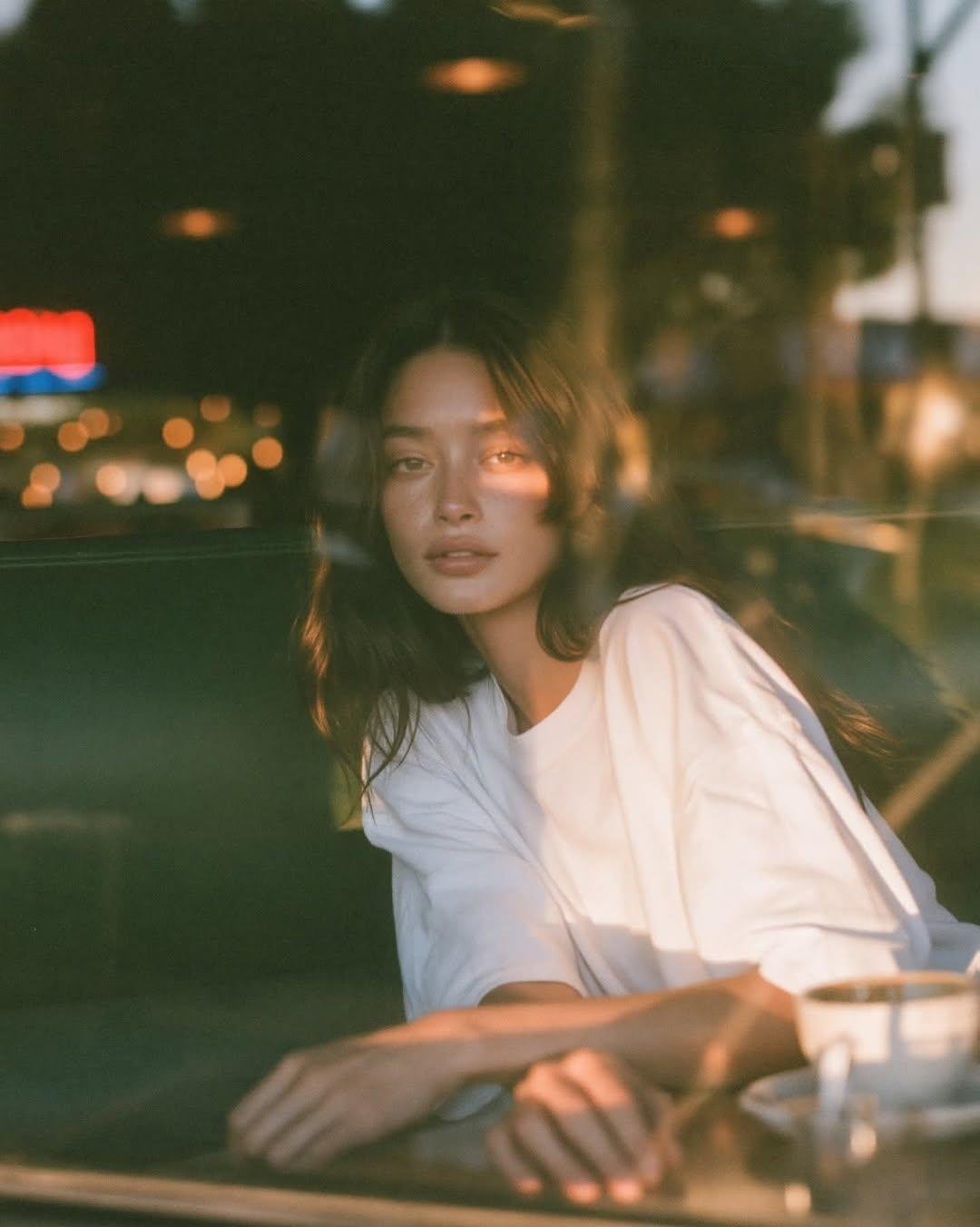 Ultra-cinematic Lifestyle Portrait Photographed Through CAF Window... AI image prompt example 3