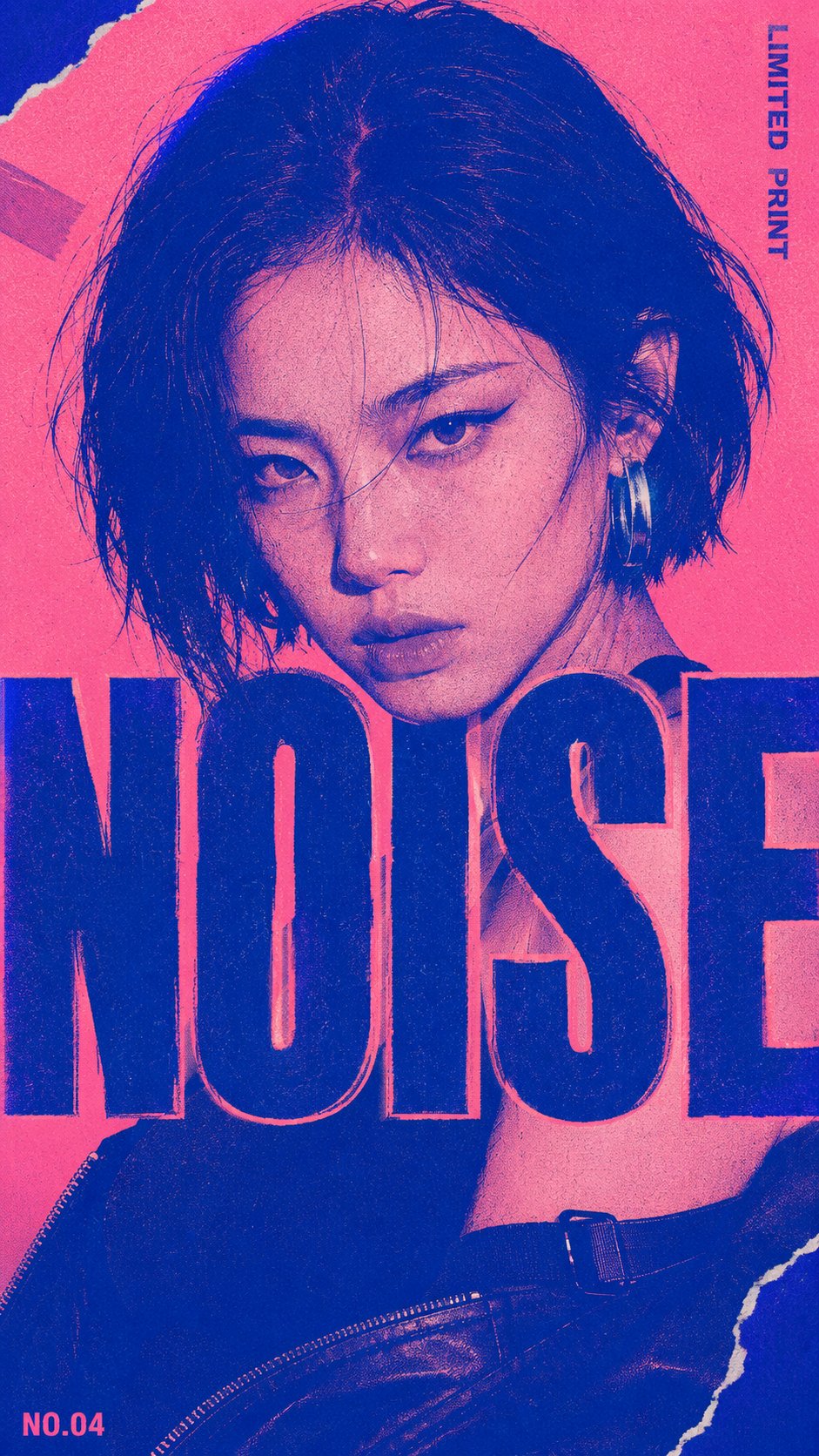 荧光粉钴蓝双色丝网印刷海报设计 AI image prompt example 2