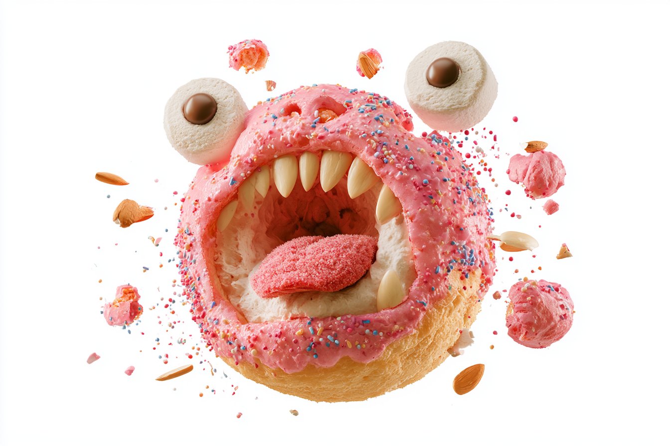 Monster-Shaped Food Exploded View AI Image Prompt AI image prompt example