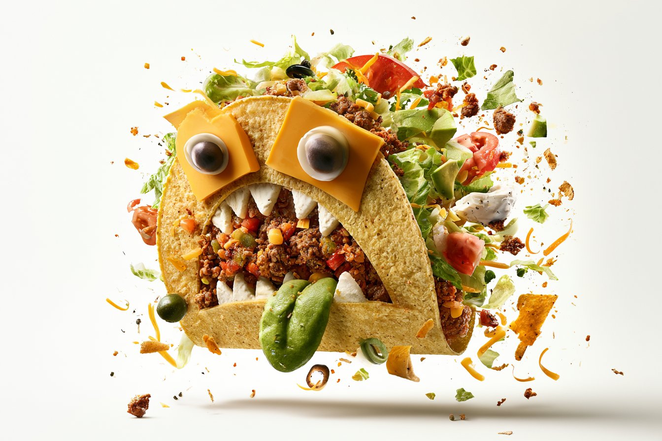 Monster-Shaped Food Exploded View AI Image Prompt AI image prompt example 4