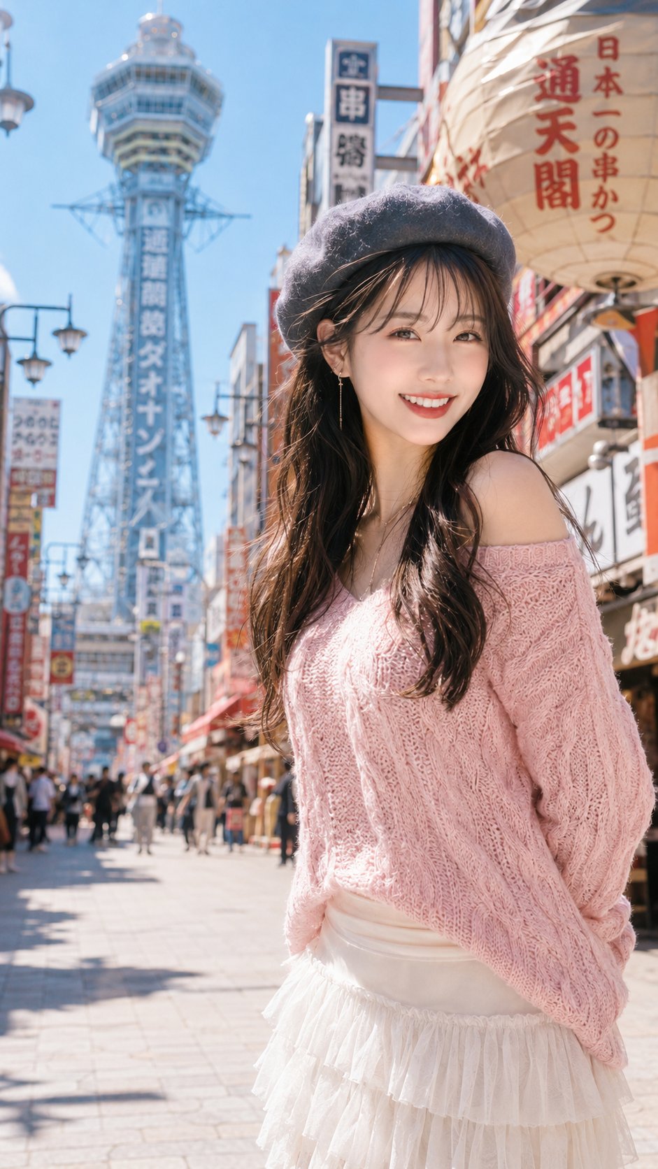 Waist-Up Fashion Portrait of East Asian Woman with Layered Jewelry AI image prompt example