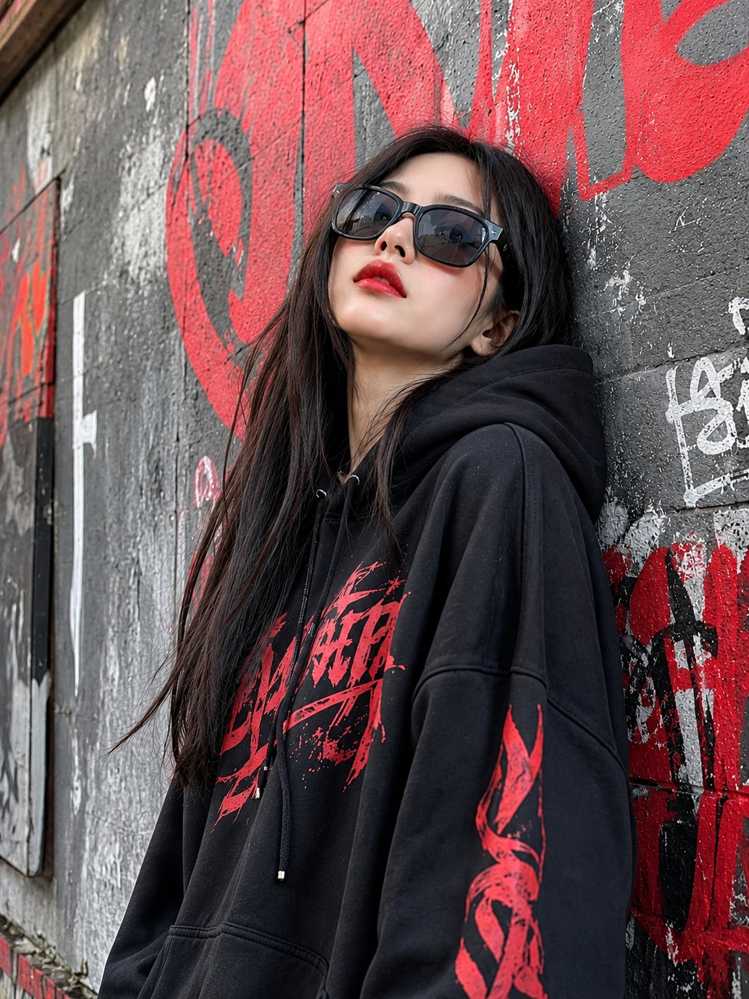 Cinematic Dark Street-Fashion Portrait AI Prompt AI image prompt example