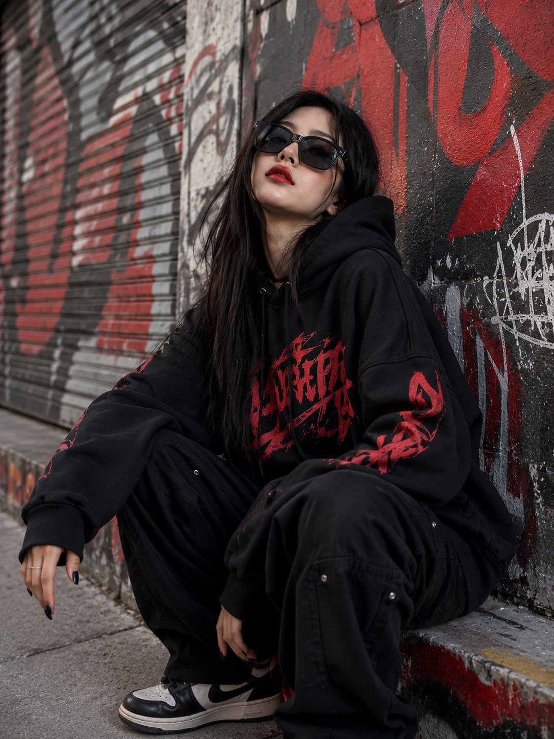 Cinematic Dark Street-Fashion Portrait AI Prompt AI image prompt example 2