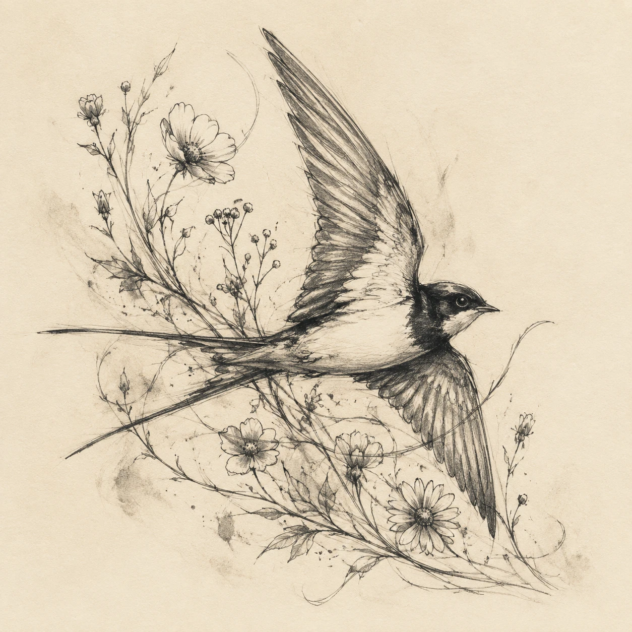 Blackwork botanical symbol Before