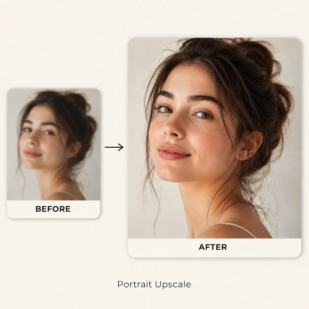 פורטרט upscaler before and after example