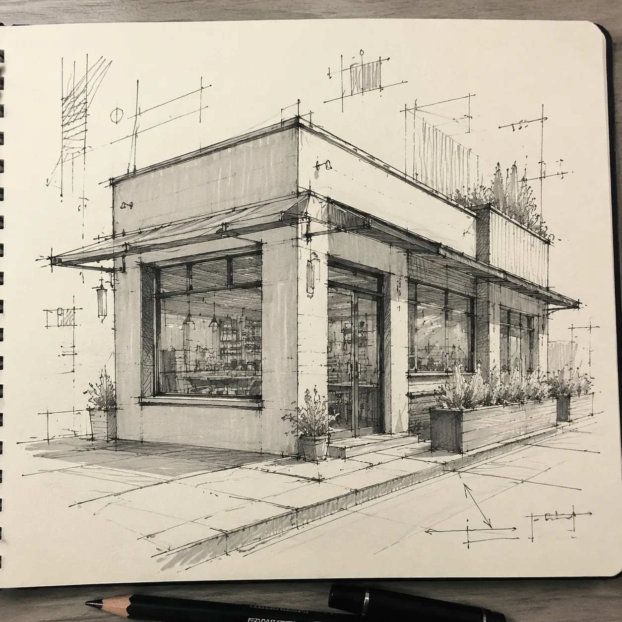 סקיצה AI Sketch to Render example