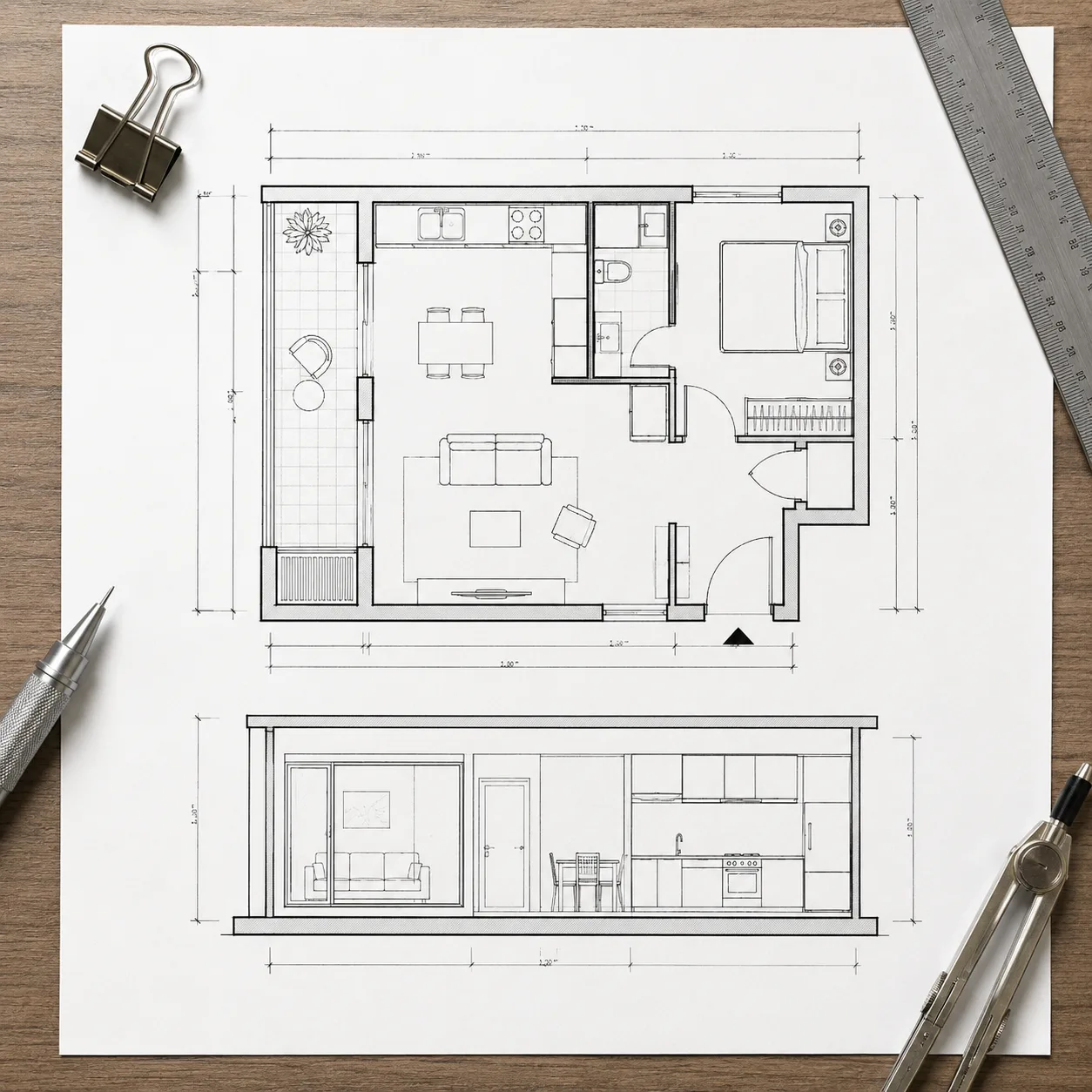 סקיצה AI Sketch to Render example