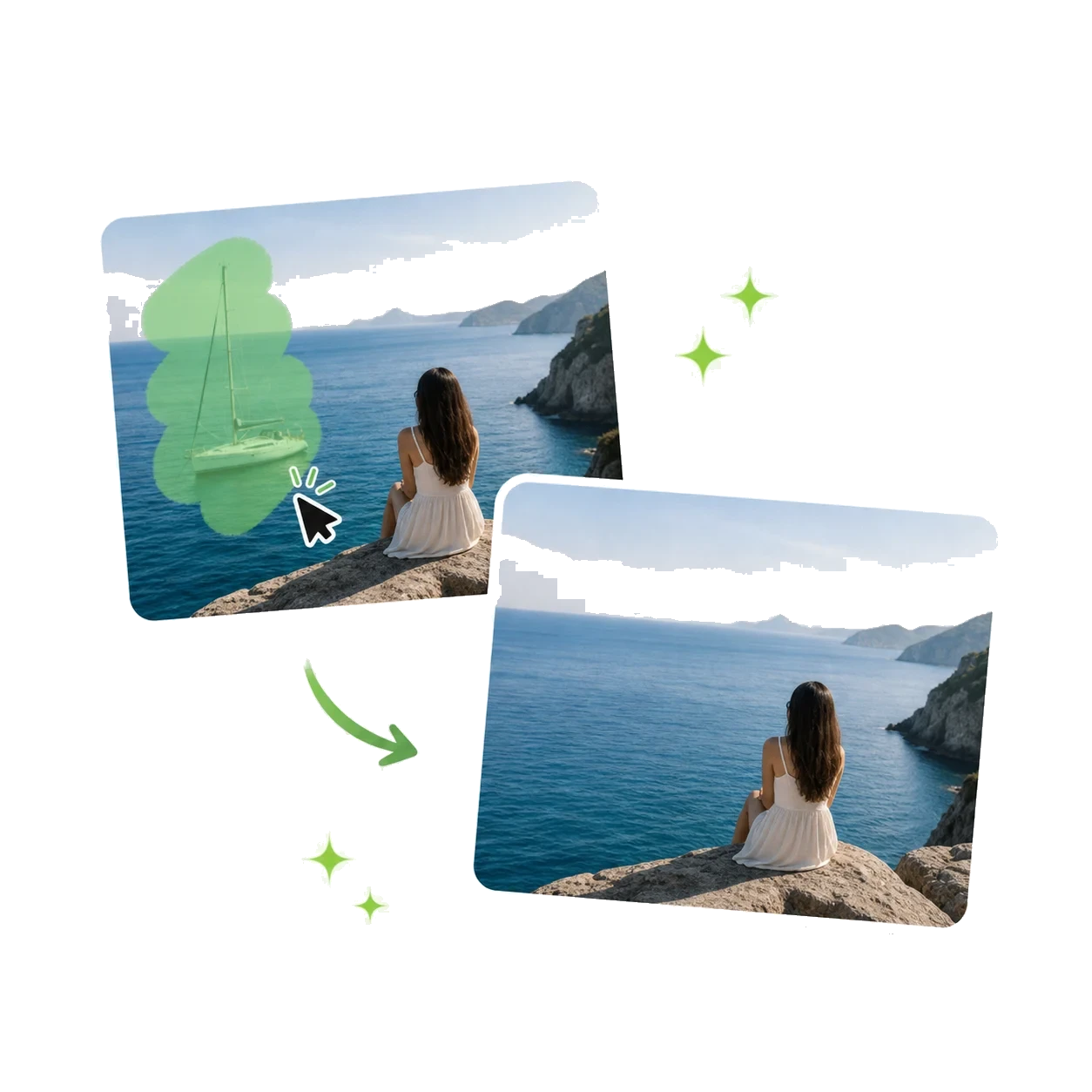 AI Object Remover cleaned result preview