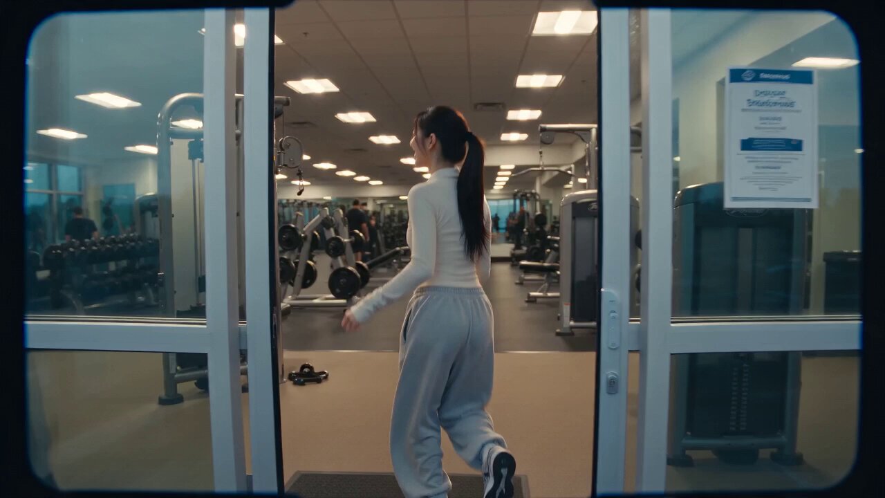 Korean Idol CHASE Forgets Towel in Gym - 16mm Cinematic Vlog AI video prompt example